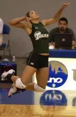 Outside hitter Britney Hurst saved her best season for her final year in a Green Wave uniform, setting school records for kills, kills per set, total attacks, and points per set as a senior in 2002. Her kills per set and points per set averages now rank second in Tulane history.