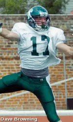 Sophomore cornerback Alex Lauricella picked off a pass and returned it 22 yards for a touchdown during Monday's practice.