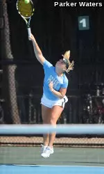 Senior Lindsay Dvorak and junior Caroline Thornton (pictured) finished with a pair of doubles wins at the Rice Invitational.