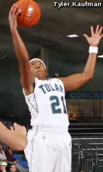 Junior guard Olivia Grayson had 20 points, seven rebounds, six assists and six steals in the Green Wave's season-opening 74-49 win over Loyola on Friday in Fogelman Arena.