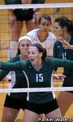 Olivia Utt (15) had Six Kills for the Green Wave on Sunday versus Rice