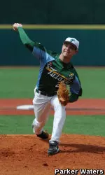 Robby Broach Collected the Final Out of the Game for the Green Wave on the Mound