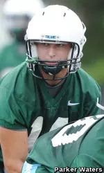 Freshman quarterback Nick SanGiacomo and the Green Wave football team wrapped up preseason camp with a 24-period practice on Monday morning at the Westfeldt Practice Facility.