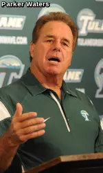 Head coach Bob Toledo addressed the media during Tulane's weekly football press conference at the James W. Wilson, Jr. Center.