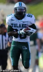 Sophomore wide receiver Justyn Shackleford had three catches for 96 yards, including a 71-yard touchdown grab, in Saturday's game at Louisiana-Lafayette.