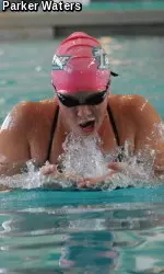Sophomore Mia Schachter won both the 50 freestyle and 200 breaststroke during the Green Wave's 172-111 victory over Arkansas-Little Rock.