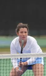 Freshman Ipek Birol won her singles match at No. 4 spot to clinch today's win over FIU.