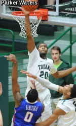 <b>Senior Kevin Thomas blocked four shots against Louisiana Tech</b>