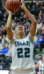 Junior forward Tiffany Dale posted her fourth double-double of the year with 18 points and 12 rebounds during Tulane's 77-61 Conference USA win at Marshall.