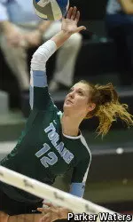 Playing in the final home match of her career, senior middle blocker Anna Wruck tallied 10 kills, 10 blocks and five digs on Sunday afternoon against USF.