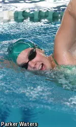 After clocking a 50.02 in a second-place performance in the 100 free, junior Mia Schachter set the school record with a 49.85 leadoff split in the 400 free relay on Sunday at the Pearland Invitational.