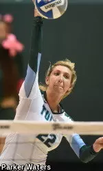 Sophomore right-side hitter Sarah Ray was one of three Green Wave players to post a double-double against Houston, leading the team with 15 kills and 26 digs.