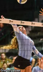 Junior middle blocker Sarah Strasner had 10 kills, eight blocks, four digs and an ace on Sunday against UConn.
