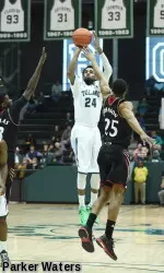 Senior Jay Hook finished with 12 points and 8 rebounds in Tulane's loss to Cincinnati.