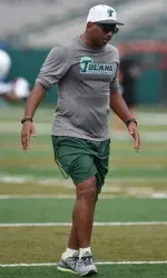 Curtis Johnson opened his fourth fall camp with Tulane on Wednesday