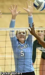 Seeing action at middle blocker for the first time in her collegiate career, junior Annie Shurtz tallied six kills and five blocks against Lamar in the Cardinal Classic finale.