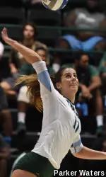 Junior outside hitter Tea Juric posted her seventh double-double of the year with 18 kills and 19 digs to go with four blocks and an ace during Tulane's 3-1 win over the University of New Orleans.