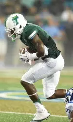 Redshirt-junior Devon Breaux wide receiver had four receptions for 92 yards and a touchdown during Tulane's season opener against Duke