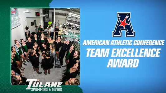 Swimming & Diving AAC Team Excellence Award Graphic