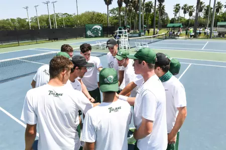 mens tennis huddle vs. vcu 2021