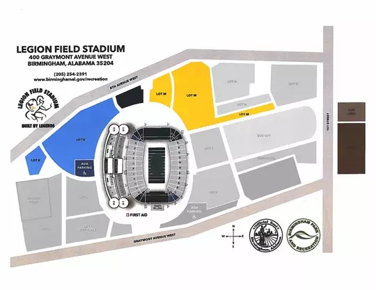 Legion Field Parking Map