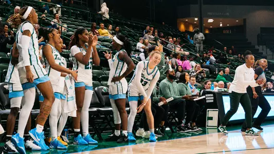 WBB Bench Celebration vs Loyola 2025
