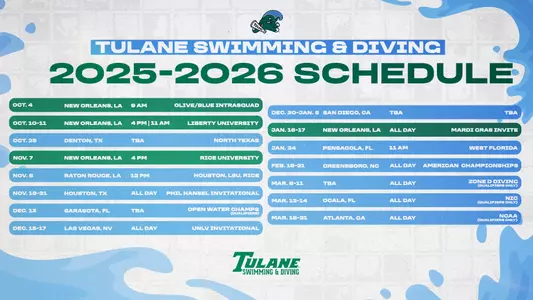2025-26 Swimming and Diving Schedule
