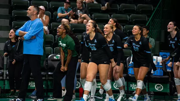 Volleyball bench celebration