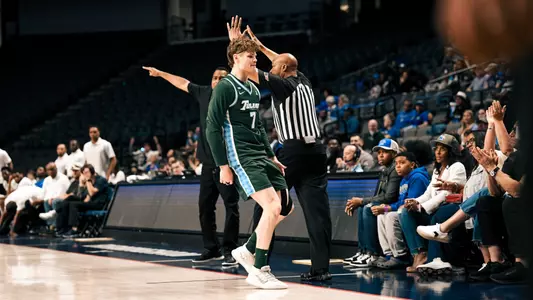 Rowan Brumbaugh celebrates against Memphis in the first round of the American Championship.