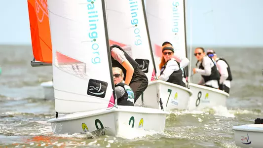 Tulane sailing competes in the ICSA Women's Team Race National Championship on Lake Pontchartrain.