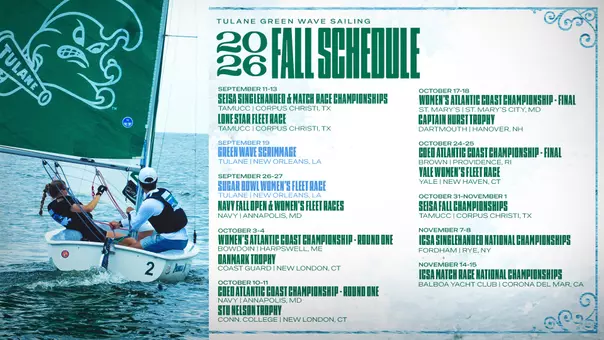 Sailing Fall 2026 Schedule