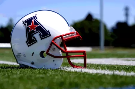 The American Athletic Conference football helmet