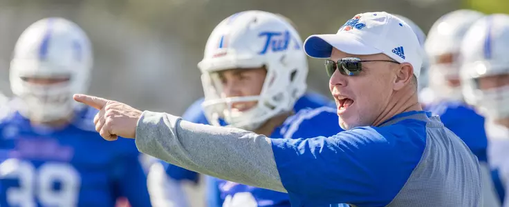 Coach Montgomery at bowl practice