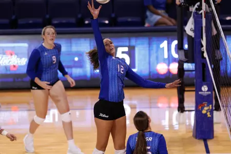 volleyball player hitting a volleyball