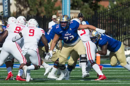 Tulsa's guard Tyler Bowling (72) Houston vs TU - BRETT ROJO/For the University of Tulsa