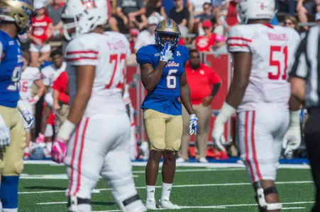 Tulsa's linebacker Diamon Cannon (6) Houston vs TU - BRETT ROJO/For the University of Tulsa