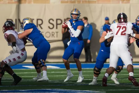 Tulsa's quarterback Chad President (10) - Temple vs TU -  BRETT ROJO/For the University of Tulsa