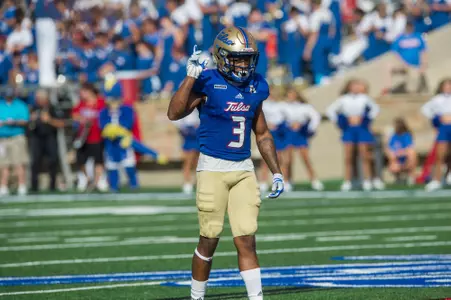 Tulsa's safety Cristian Williams (3) Houston vs TU -  BRETT ROJO/For the University of Tulsa