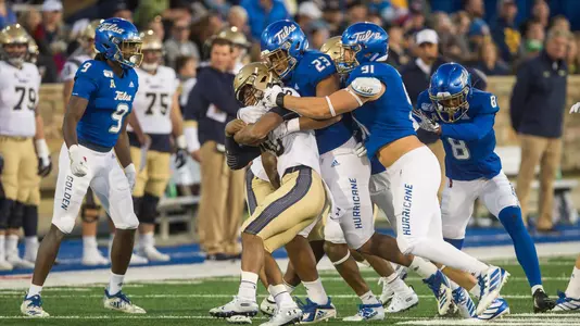 Tulsa defense swarms a ballcarrier