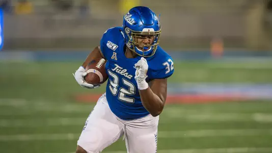 James Palmer runs after reception