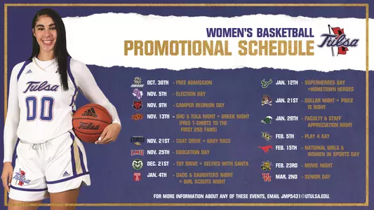 2019 Women's Basketball Promotions graphic