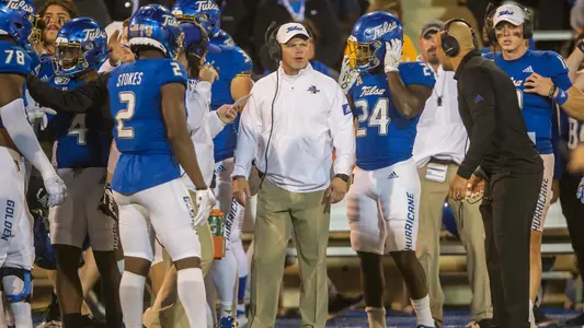 Coach Montgomery on the sidelines