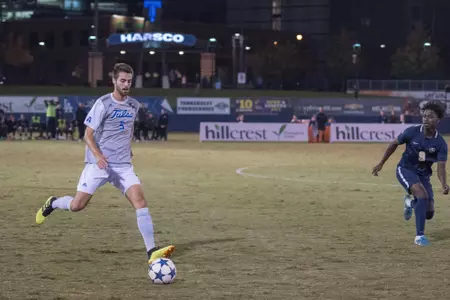 Ryan Alpers kicking a soccer ball