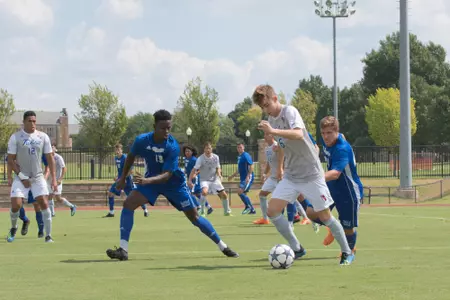 Chase Bromstedt kicking a soccer ball