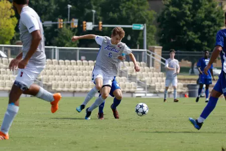 Chase Bromstedt kicking a soccer ball