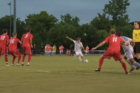Chase Bromstedt kicking a soccer ball