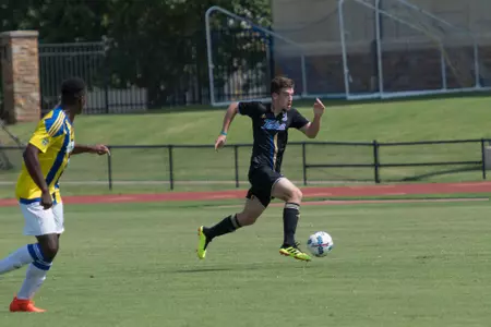Rooks Hunter kicking a soccer ball