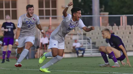 Jonathan Cervantes celebrates after scoring a goal against Lipscomb 9-2-19