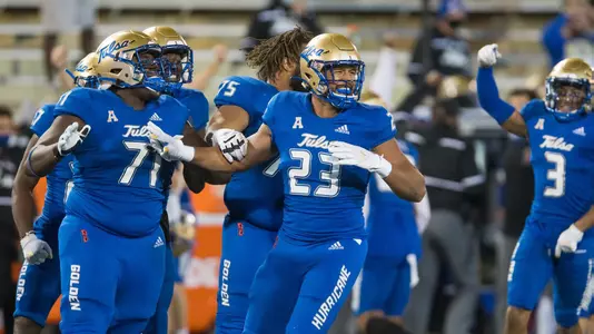 Tulsa celebrates win over #19 SMU