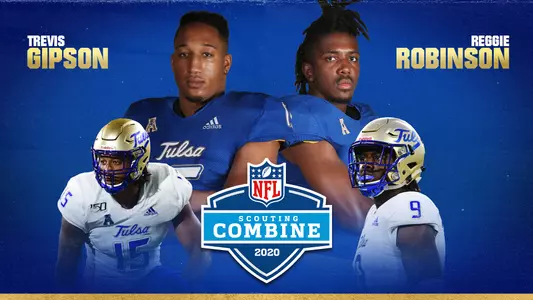 NFL Combine graphic with Trevis Gipson and Reggie Robinson
